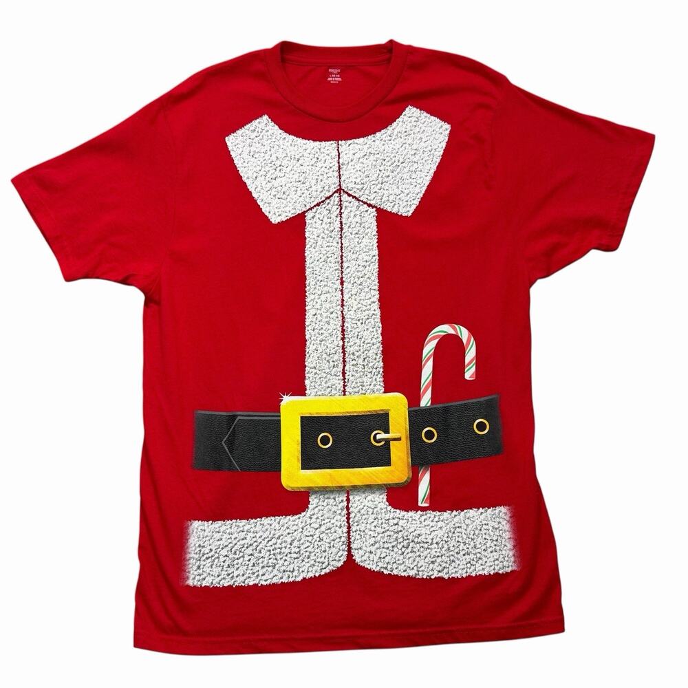 Holiday Time Ugly Christmas T Shirt Red Size Large Elf Suit Top Costume